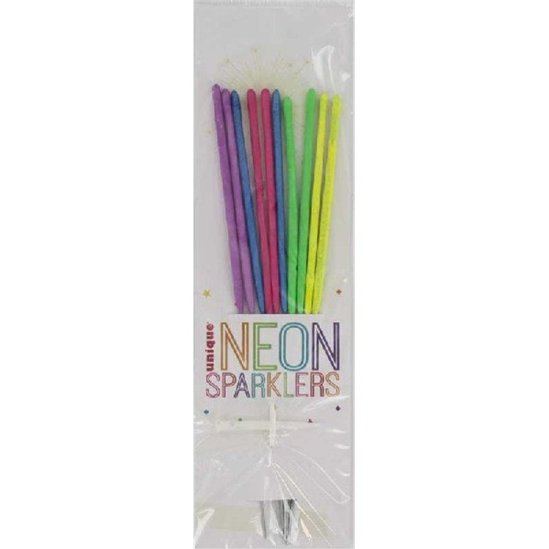 10PK 7in ASST NEON SPARKLERS