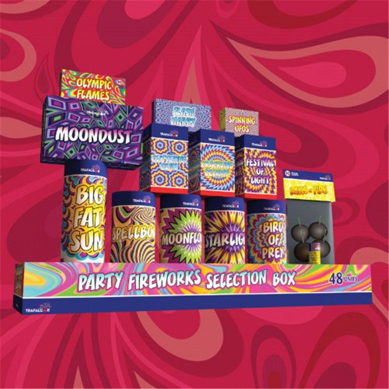 48PC PARTY FIREWORKS SELECTION BOX