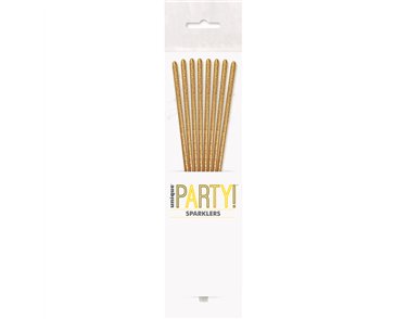 8PK 7in GLITZ GOLD SPARKLERS