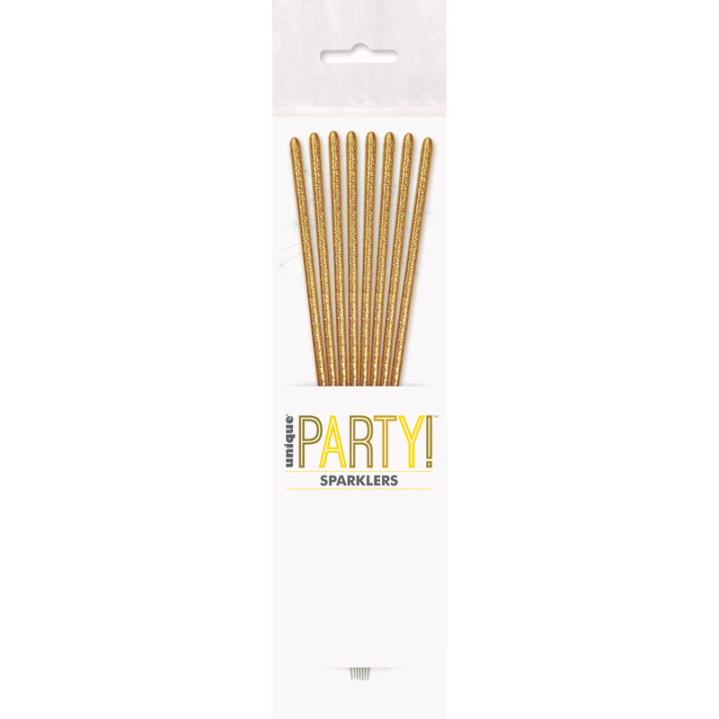 8PK 7in GLITZ GOLD SPARKLERS