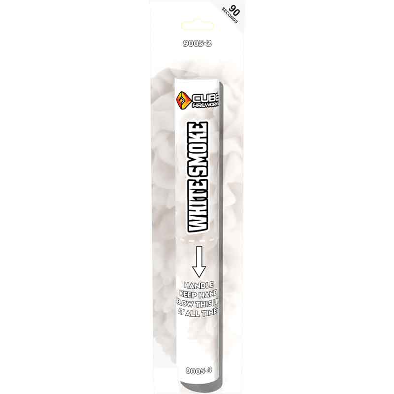 WHITE HAND HELD SMOKE FLARE