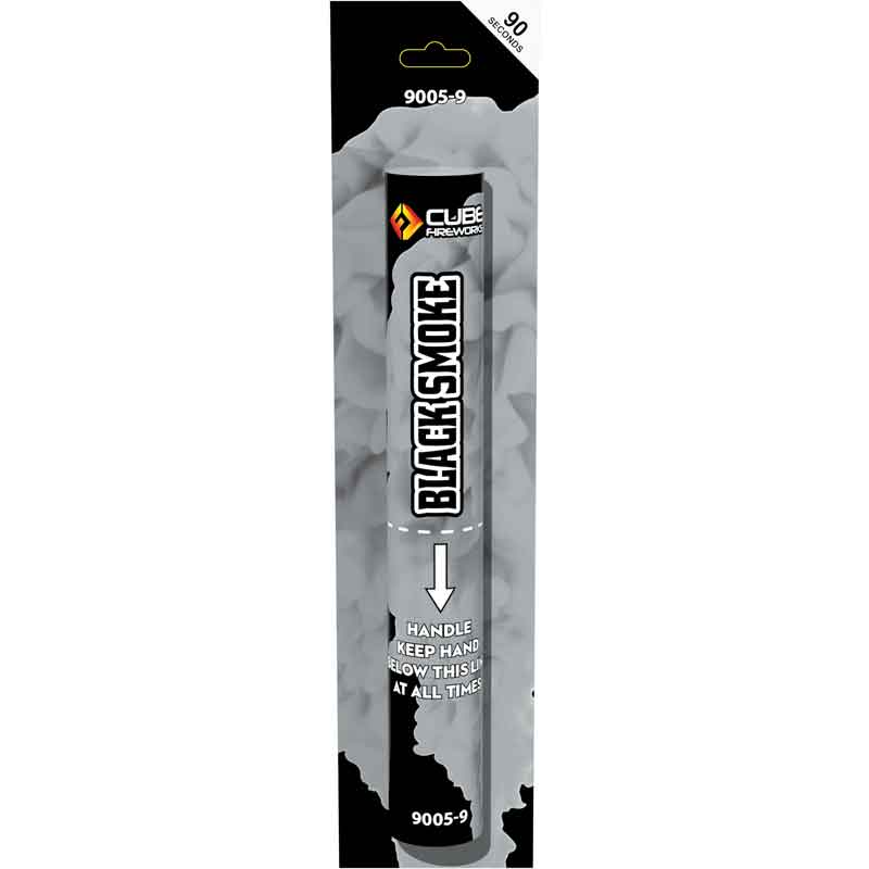 BLACK HAND HELD SMOKE FLARE