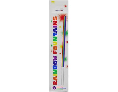 5PK RAINBOW COLOURS HEND HELD FOUNTAINS