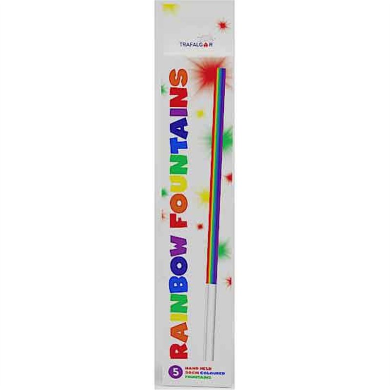 5PK RAINBOW COLOURS HEND HELD FOUNTAINS