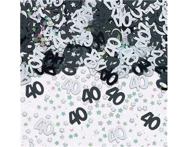 40TH BIRTHDAY BLACK CONFETTI