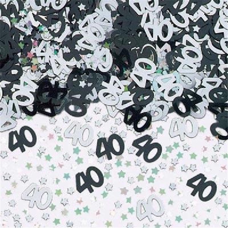 40TH BIRTHDAY BLACK CONFETTI