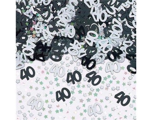 40TH BIRTHDAY BLACK CONFETTI