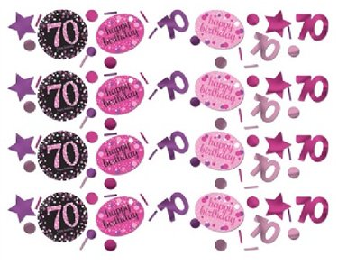 1.2OZ 70TH PINK SPARKLES CONFETTI