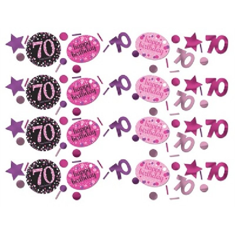1.2OZ 70TH PINK SPARKLES CONFETTI