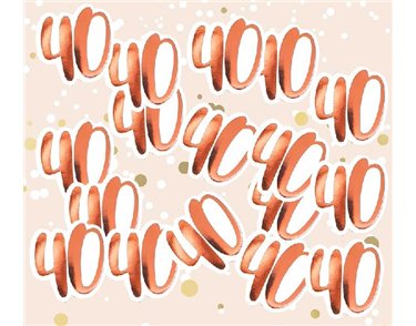 BIG SIZE ROSE GOLD 40TH CONFETTI