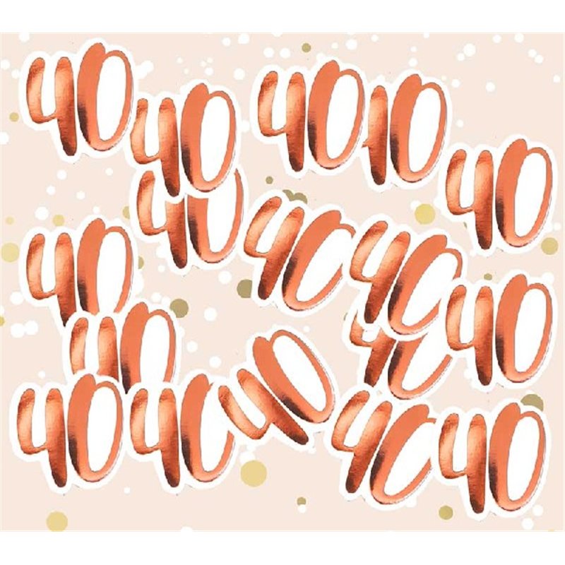 BIG SIZE ROSE GOLD 40TH CONFETTI