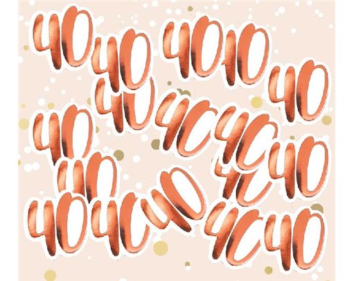 BIG SIZE ROSE GOLD 40TH CONFETTI