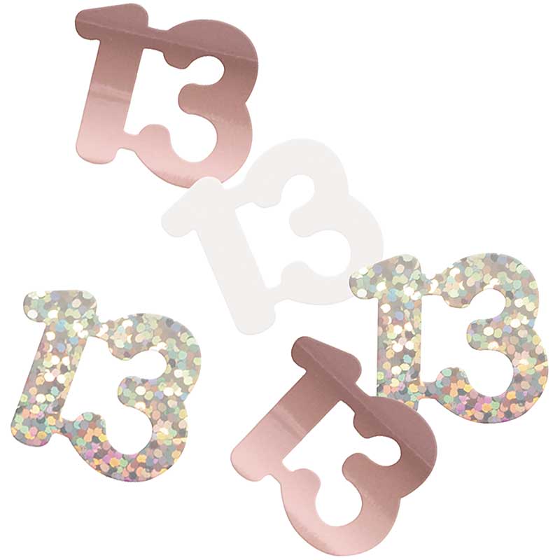 5oz GLITZ ROSE GOLD 13TH BIRTHDAY CONFETTI