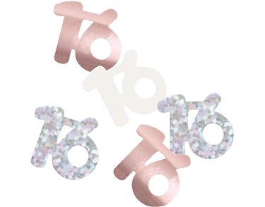 5oz GLITZ ROSE GOLD 16TH BIRTHDAY CONFETTI