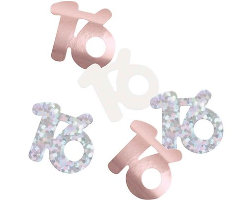 5oz GLITZ ROSE GOLD 16TH BIRTHDAY CONFETTI