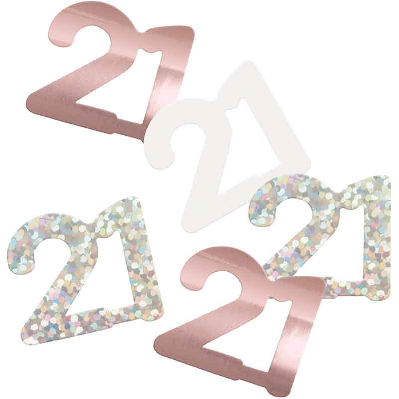5oz GLITZ ROSE GOLD 21ST BIRTHDAY CONFETTI
