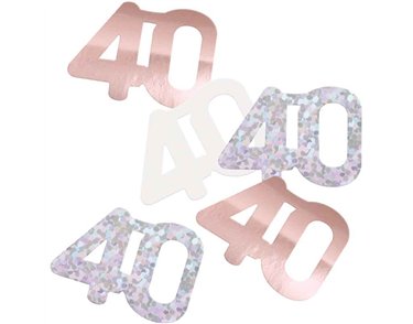 5oz GLITZ ROSE GOLD 40TH BIRTHDAY CONFETTI