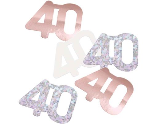 5oz GLITZ ROSE GOLD 40TH BIRTHDAY CONFETTI