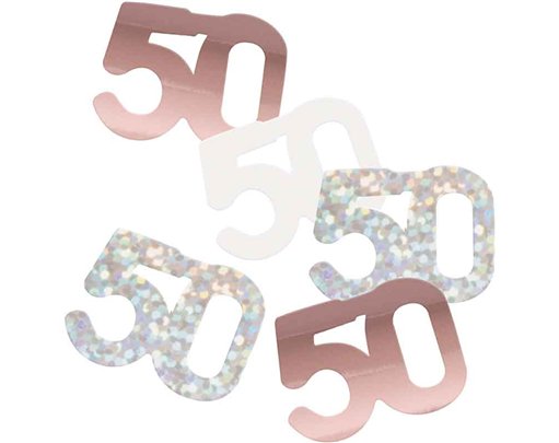 5oz GLITZ ROSE GOLD 50TH BIRTHDAY CONFETTI