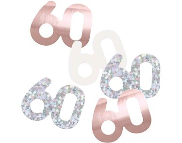 5oz GLITZ ROSE GOLD 60TH BIRTHDAY CONFETTI