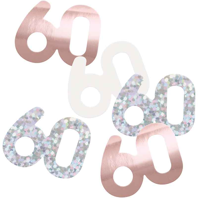 5oz GLITZ ROSE GOLD 60TH BIRTHDAY CONFETTI