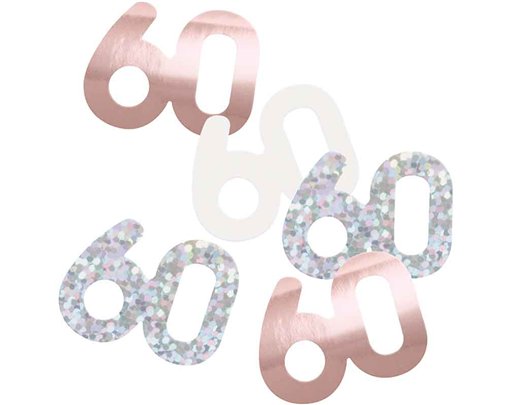 5oz GLITZ ROSE GOLD 60TH BIRTHDAY CONFETTI