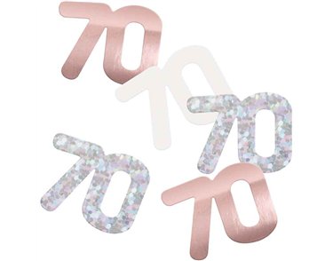 5oz GLITZ ROSE GOLD 70TH BIRTHDAY CONFETTI