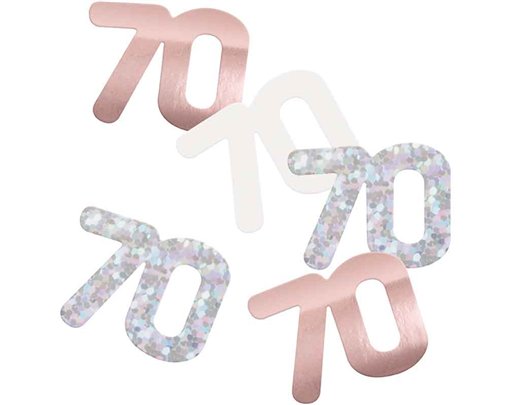 5oz GLITZ ROSE GOLD 70TH BIRTHDAY CONFETTI