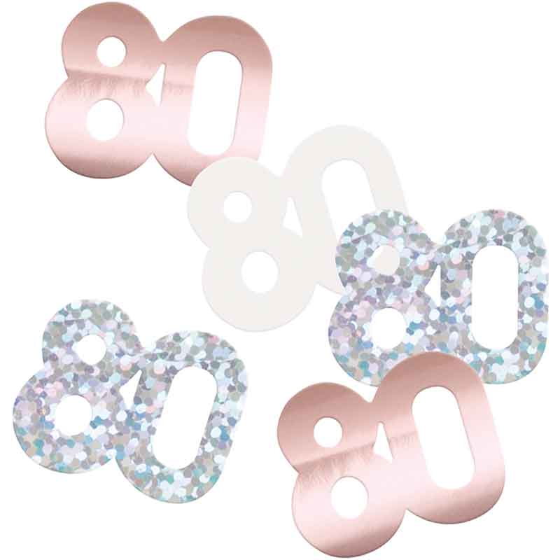 5oz GLITZ ROSE GOLD 80TH BIRTHDAY CONFETTI