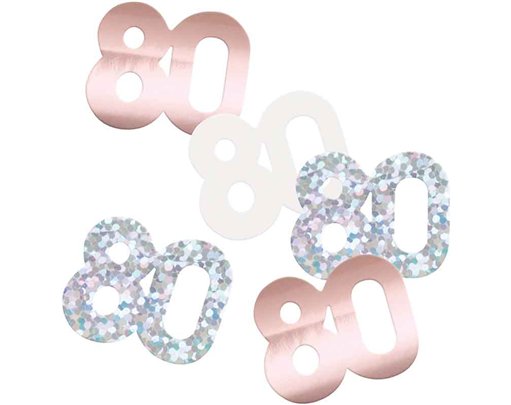 5oz GLITZ ROSE GOLD 80TH BIRTHDAY CONFETTI