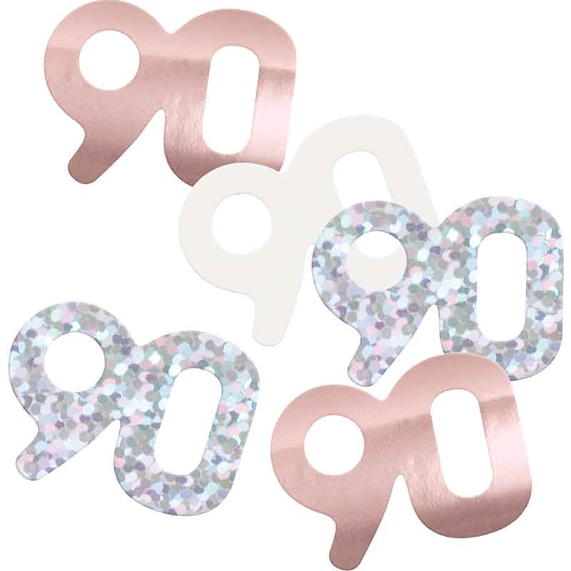 5oz GLITZ ROSE GOLD 90TH BIRTHDAY CONFETTI