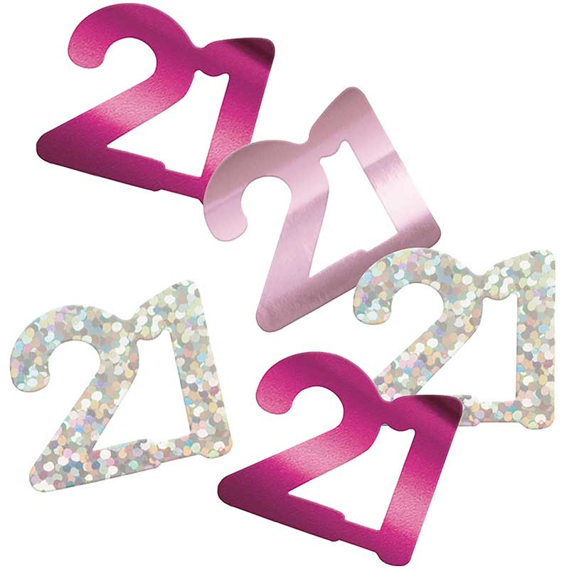 5oz GLITZ PINK 21ST BIRTHDAY CONFETTI