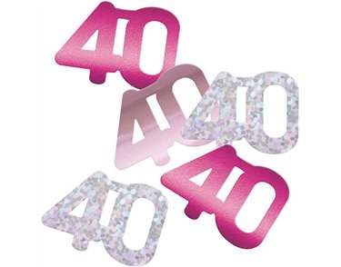 5oz GLITZ PINK 40TH BIRTHDAY CONFETTI
