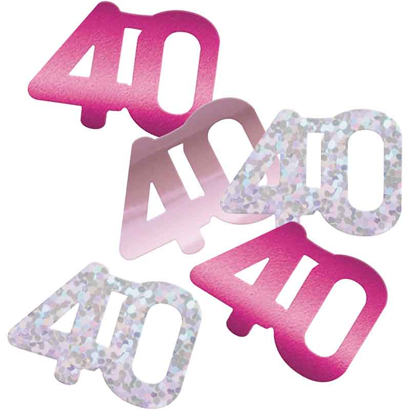 5oz GLITZ PINK 40TH BIRTHDAY CONFETTI