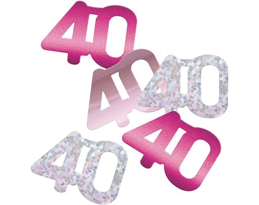 5oz GLITZ PINK 40TH BIRTHDAY CONFETTI