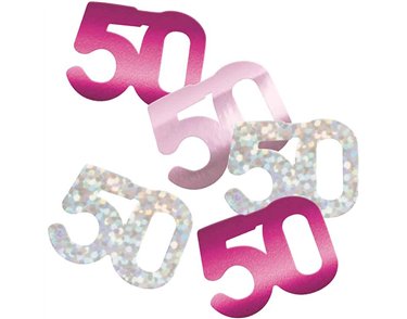 5oz GLITZ PINK 50TH BIRTHDAY CONFETTI