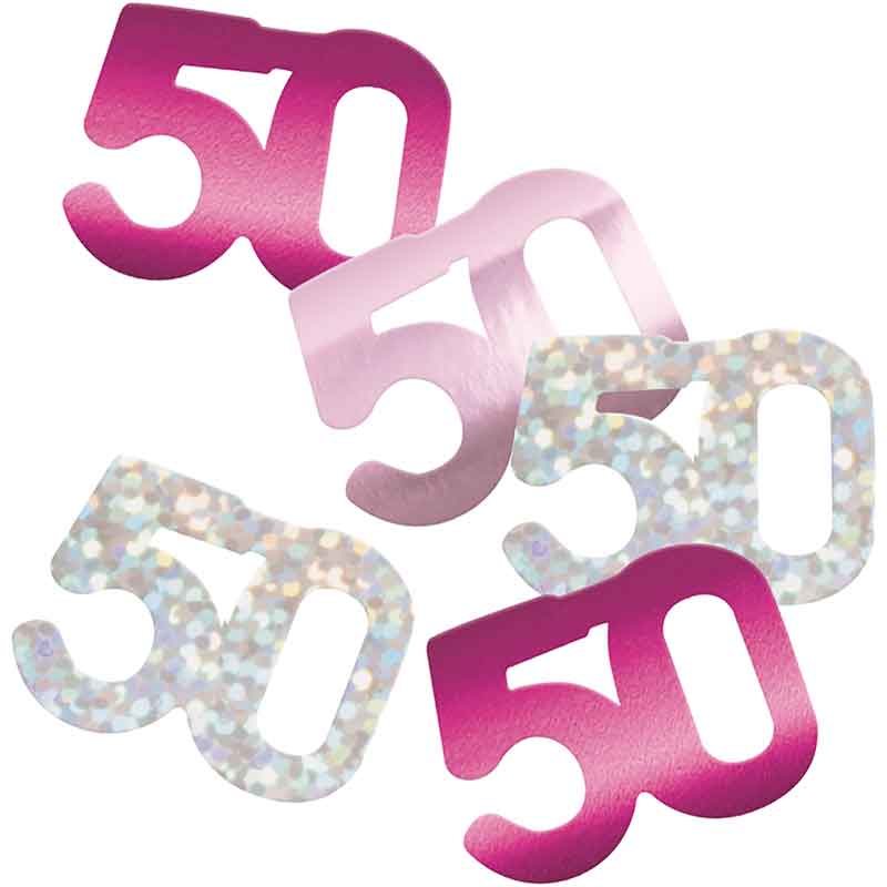 5oz GLITZ PINK 50TH BIRTHDAY CONFETTI