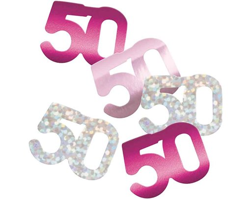 5oz GLITZ PINK 50TH BIRTHDAY CONFETTI