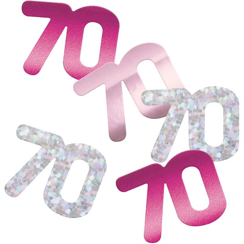 5oz GLITZ PINK 70TH BIRTHDAY CONFETTI