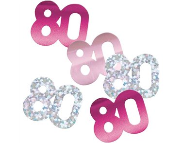 5oz GLITZ PINK 80TH BIRTHDAY CONFETTI