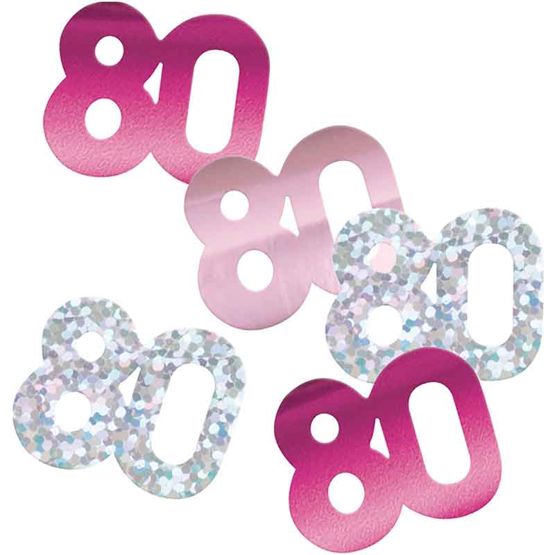 5oz GLITZ PINK 80TH BIRTHDAY CONFETTI