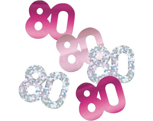 5oz GLITZ PINK 80TH BIRTHDAY CONFETTI