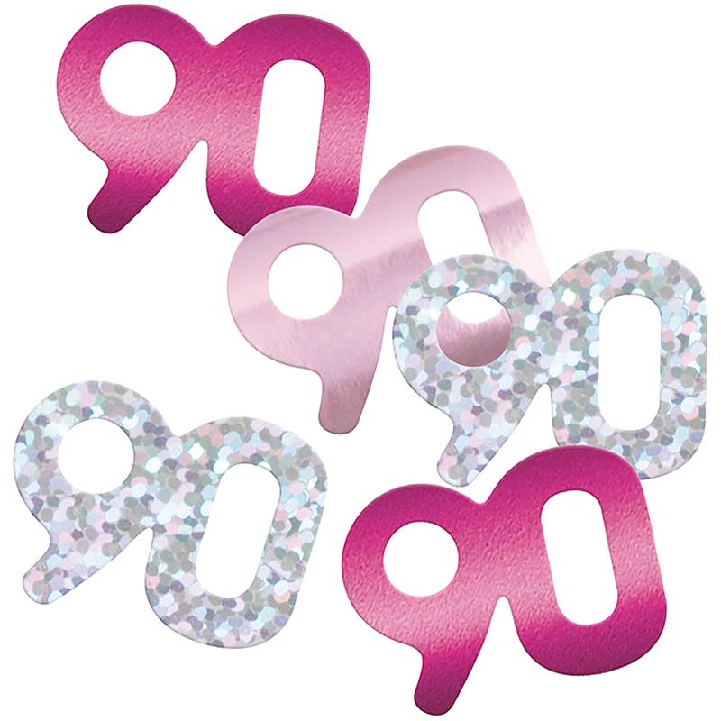 5oz GLITZ PINK 90TH BIRTHDAY CONFETTI