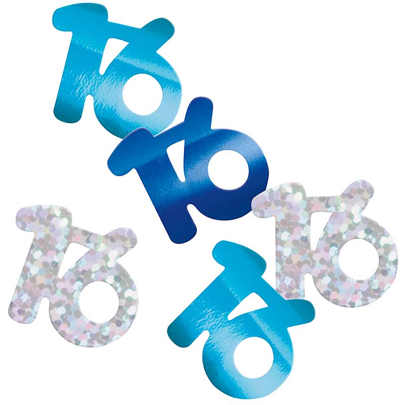 5oz GLITZ BLUE 16TH BIRTHDAY CONFETTI