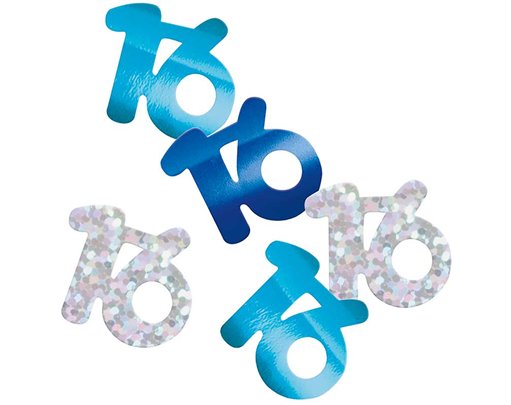 5oz GLITZ BLUE 16TH BIRTHDAY CONFETTI