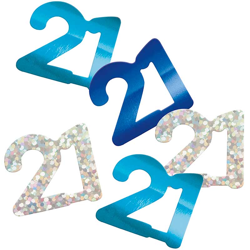 5oz GLITZ BLUE 21ST BIRTHDAY CONFETTI