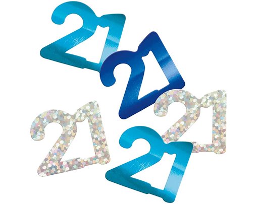 5oz GLITZ BLUE 21ST BIRTHDAY CONFETTI