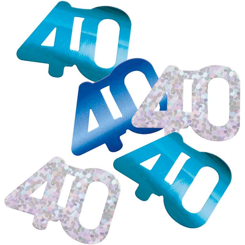 5oz GLITZ BLUE 40TH BIRTHDAY CONFETTI