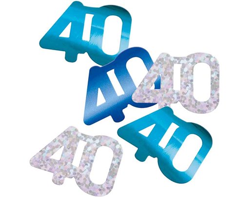 5oz GLITZ BLUE 40TH BIRTHDAY CONFETTI