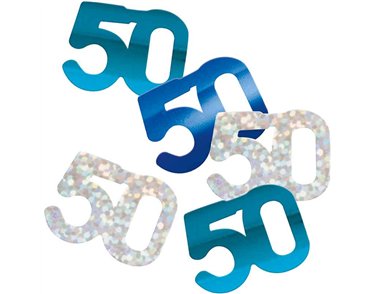 5oz GLITZ BLUE 50TH BIRTHDAY CONFETTI